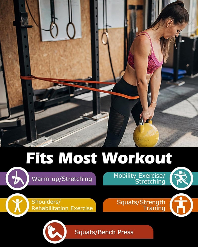 Zacro Resistance Bands, 6 Resistance Levels Pull Up Assistance Bands, Exercise Bands for Men&Women, Heavy Duty Resistance Band Set with Door Anchor, for Working Out, Muscle Training, Physical Therapy - Image 5